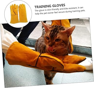 1PCS Gloves Protective Glove Bird Training Gloves Cat Handling Gloves Bird Gloves Bite Proof Animal Handling Gloves leather Parrot cat gloves