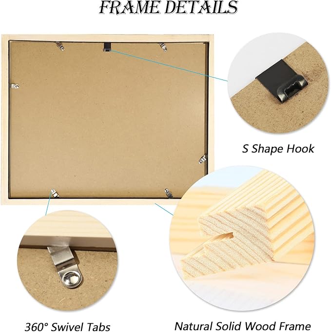 12x16 Picture Frame Wood Diamond Painting Frame 30x40cm Display 10x14 in / 25x35cm with Mat or 12 x 16 in / 30cm x 40cm Without Mat Diamond Art Frame Poster Photo Gallery Wall Frame - Set of 2 Black