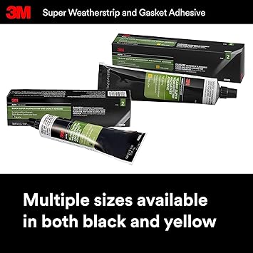 3M Black Super Weatherstrip and Gasket Adhesive, 08008, 5 fl oz, 1 Per Pack