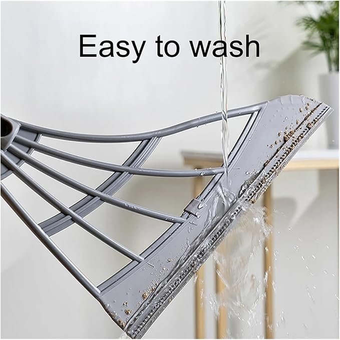 Silicone Broom Wiper Window Washing Multifunctional Household Home Floor Glass Hand-Push Mirror Cleaning Tools(Gray)