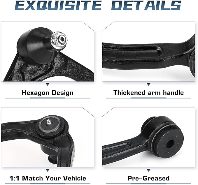 K80942 Front Upper Control Arm with Ball Joint for Cadillac Escalade ESV/EXT 2002-2006 for Chevrolet Avalanche/Express 1500 2500/Silverado/Suburban 1500 for GMC Savana 1500 2500/Sierra Yukon XL