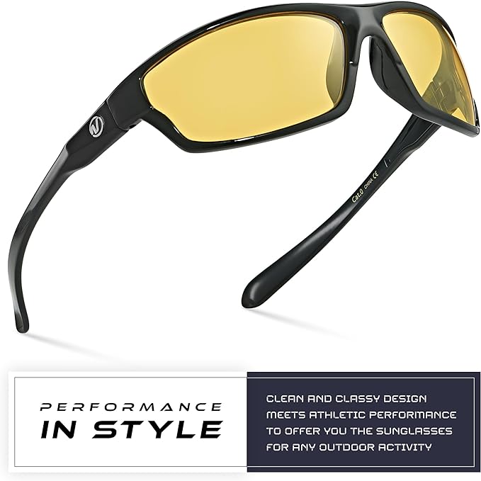 Nitrogen Polarized Wrap Around Sport Sunglasses for Men Women UV400 Protection Sun Glasses