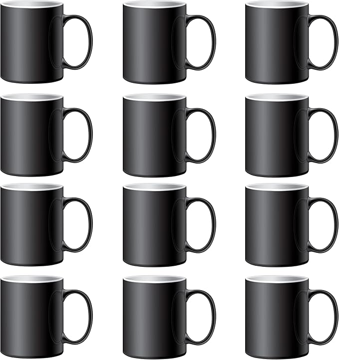 TANGLONG Color Changing Coffee Mugs 15oz Sublimation Mugs Magic Mug Heat Sensitive Coffee Mugs Heat Changing Mugs Tazas Magicas Para Sublimacion Set of 12