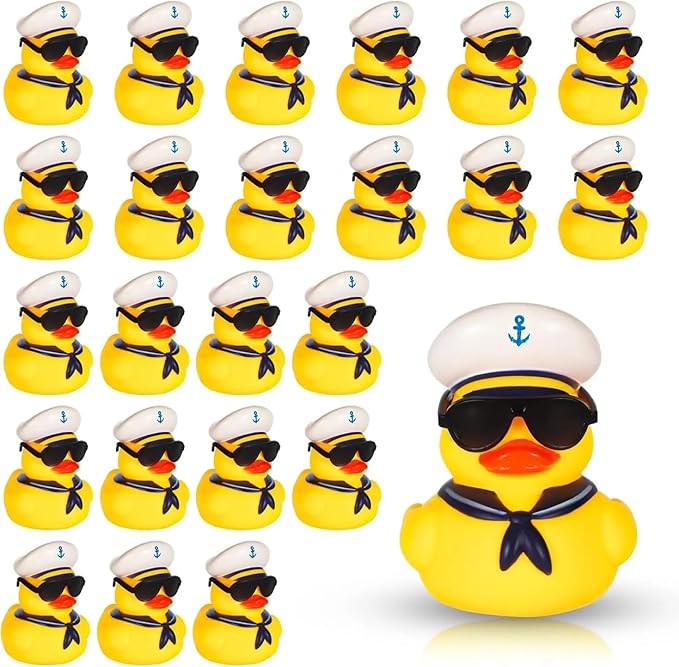 12pcs Rubber Ducks, Captain Ducks, 2 inch Rubber Ducks with accesories