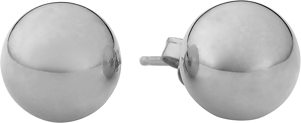 Kooljewelry Sterling Silver Bead Ball Stud Earrings (6 mm in diameter)