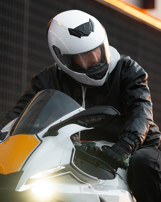 ILM Full Face Motorcycle Street Bike Helmet with Removable Winter Neck Scarf 2 Visors DOT Model-JK313