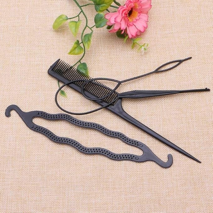 4 Pcs Hair Twist Styling Clip Stick Bun Maker Braid Tool Comb Hair Accessories
