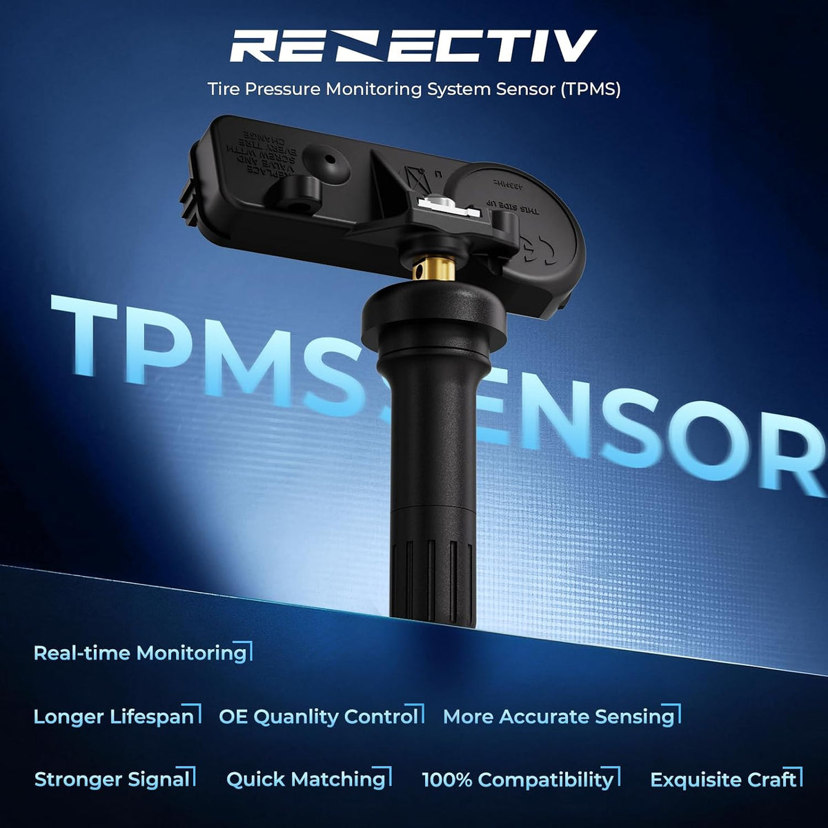 RENECTIV TPMS Sensor,433Mhz Tire Pressure Monitoring Sensor Fit for Chrysler Jeep Dodge Ram Replace# 56029398AB(4-Pack)