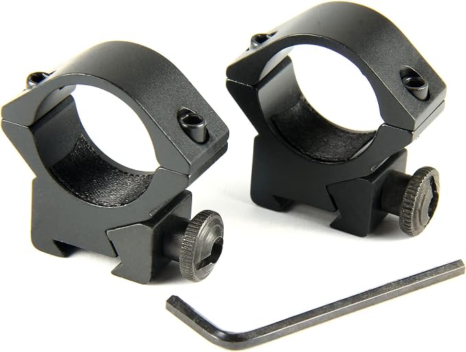 TACFUN 1 Pair 1 inch Ring Low Profile Scope Rings - 3/8" Dovetail Mount