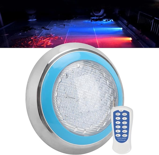 LED Pool Light, LED Pool Light Bulb 45W RGB Underwater Swimming Pool Light AC12V Wall Mounted IP68 with Remote, Lighting Products