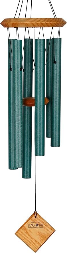 Woodstock Chimes Pluto Wind Chime for Outside 27" Verdigris Small, Light Airy Sound for Outdoor Garden, Patio, Porch Decor, Encore Collection DCV27