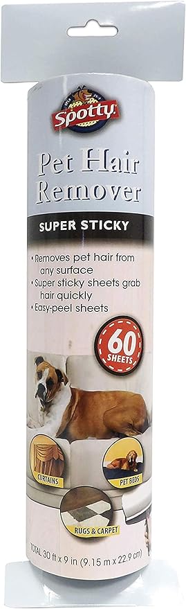 Supersize Extra Sticky, Adhesive Lint Roller Refill, Pet Cat Dog Hair Remover for Clothes and Furniture, 60 Sheet ct