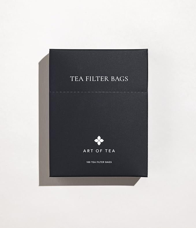 Art of Tea Filter Bags 4" by 3.5" Single Use 100 Count Works With Coffee or Tea