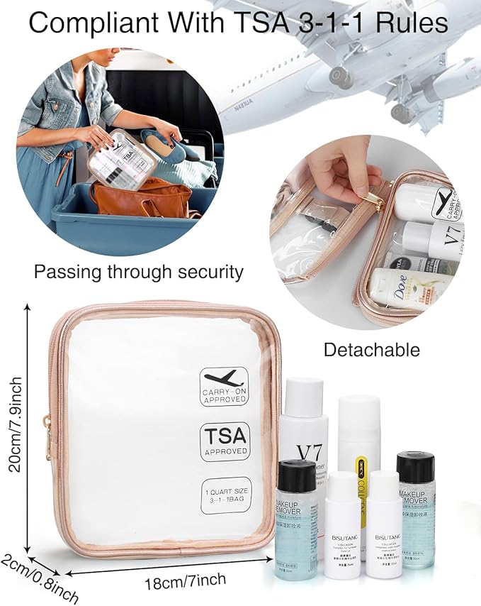 Clear Travel Bag with Tsa Approved Toiletry Bag Hanging Toiletry Bag for Women Makeup Bag Small Hanging Toiletry Bag for Men Toiletry Bags for Traveling Women Toiletries