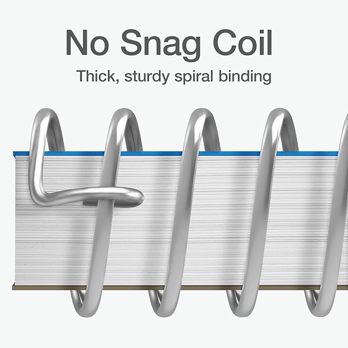 Oxford 3 Subject Spiral Notebook, Notebooks for School, Plastic Covers, Back to School Supplies, College Ruled, 150 Sheets, 2 Pack, Black and Blue (1009293)