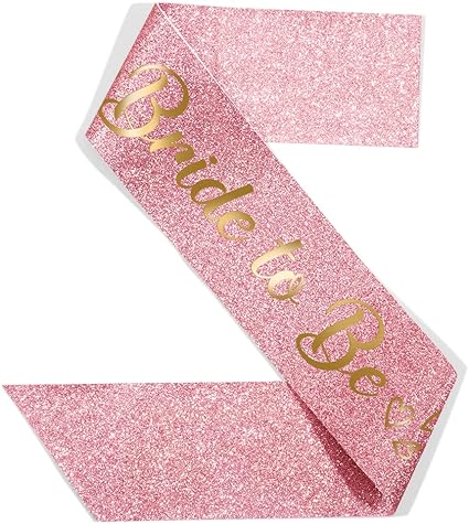 Rose Gold Glitter Bride to Be Sash Bridal Shower Sash Hen Night Bachelorette Party Decorations Party Favors