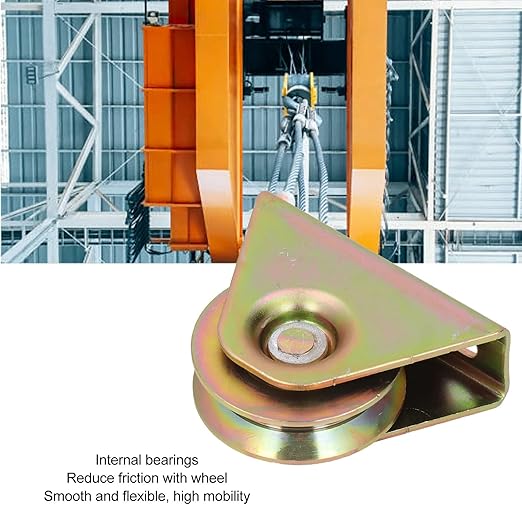2Pcs Pulley Wheel, Galvanized Alloy Steel V Type Rope Block Roller 48mm for Electric Doors, Industrial Carts, High Load Capacity
