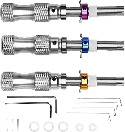 Lock Pick, 3Pcs Lock Pick Set, Multi-Function Hexagonal Wrench Metal Picking Tool Portable Sturdy for Home