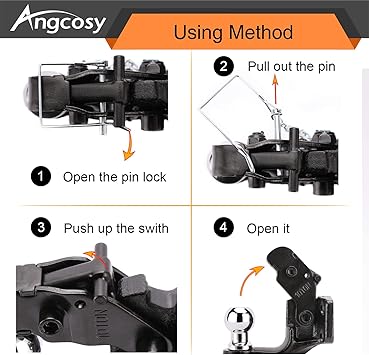 10-Ton Pintle Hook Trailer Hitches Receiver Hook Combination 2 Hitch Ball with Mounting Kit, 7000 lbs