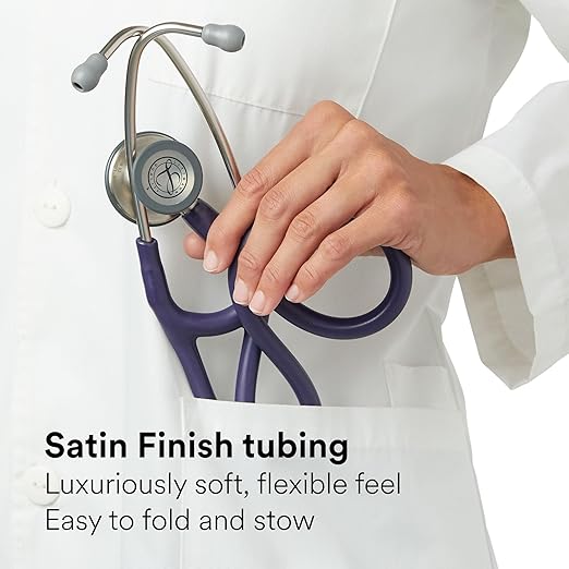3M Littmann Cardiology IV Diagnostic Stethoscope, 6186C, More Than 2X as Loud, Weighs Less, 27" Alabaster Satin-Finish Tube for Added Comfort, Flexibility and Cleanability, Black-Finish Chestpiece