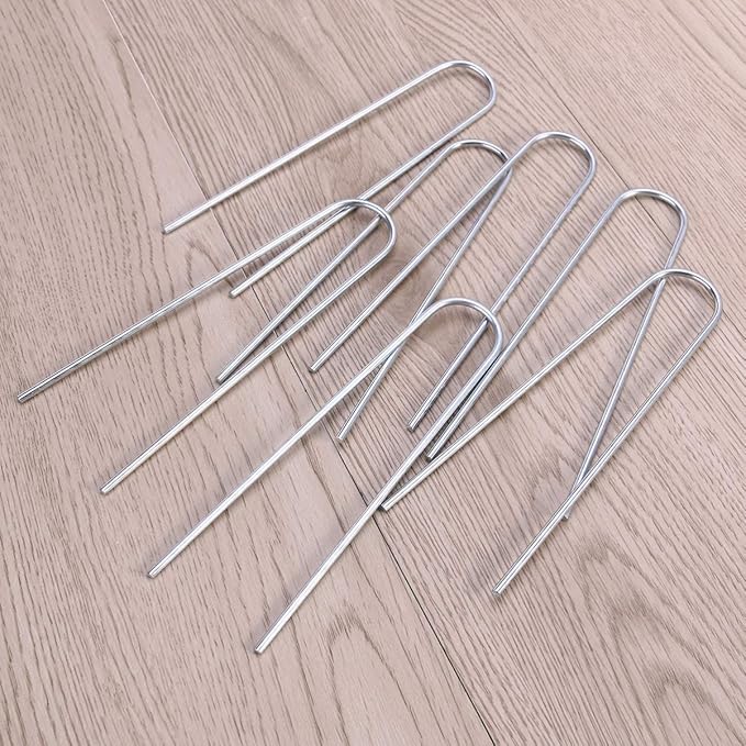 Happyyami Set of 20 Garden Stakes U-Shape for Easy Ground Insertion for Fencing Tents Tarps Random Style