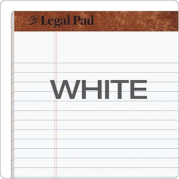 TOPS The Legal Pad Legal Pad, 8-12 x 11-34 Inches, Perforated, White, LegalWide Rule, 50 Sheets per Pad, 3 Pads per Pack (75337)