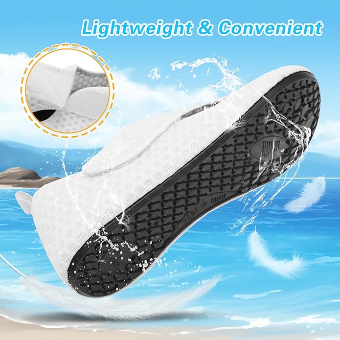 LeIsfIt Water Shoes for Women Men Wide Swim Beach Barefoot Shoes Quick Dry Aqua Socks for Pool Diving Boating River Yoga Lake Surf