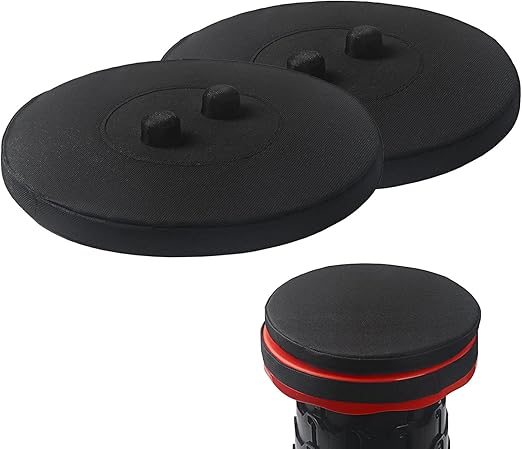 2 Pack Telescopic Stool Cushion, Round Thickened Collapsible Folding Stool Seat Cushion with Memory Foam (Black)(Not Include Stool)