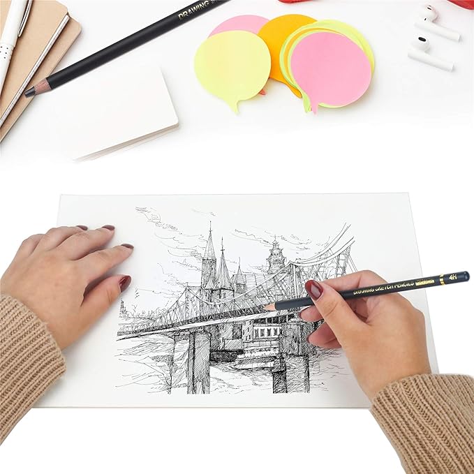 RVOGJP TAMATA Professional Drawing Sketching Pencil Set - 12 Pieces Art Graphite Pencils(12B - 4H), Ideal for Drawing Art, Sketching, Shading, for Beginners & Pro Artists