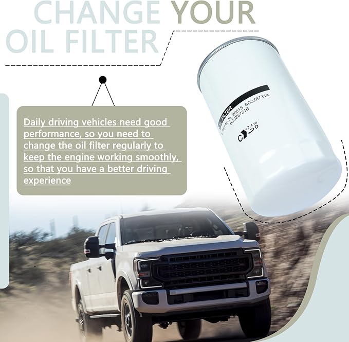 6.7L Diesel Engine Powerstroke Oil Filter Replace FL2051S, BC3Z-6731-B, BC3Q-6714-CA Compatible With F250 F350 F450 F550 F650 F750 2011-2022 With Seal Ring