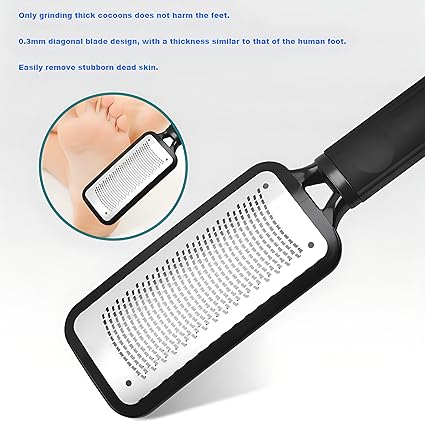 2-Pack Foot Files Callus Remover Stainless Steel Foot Rasp Double Sided Foot File Professional Scrubber Pedicure Tools for Foot Care