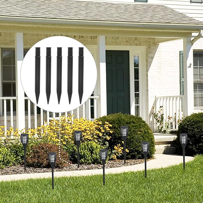5Pcs Reinforced Ground Spikes, Replacement Stakes for Solar Lights, Plastic Stakes for Pathway Garden Yard Lights Outdoor Lawn 0.78" x 8"