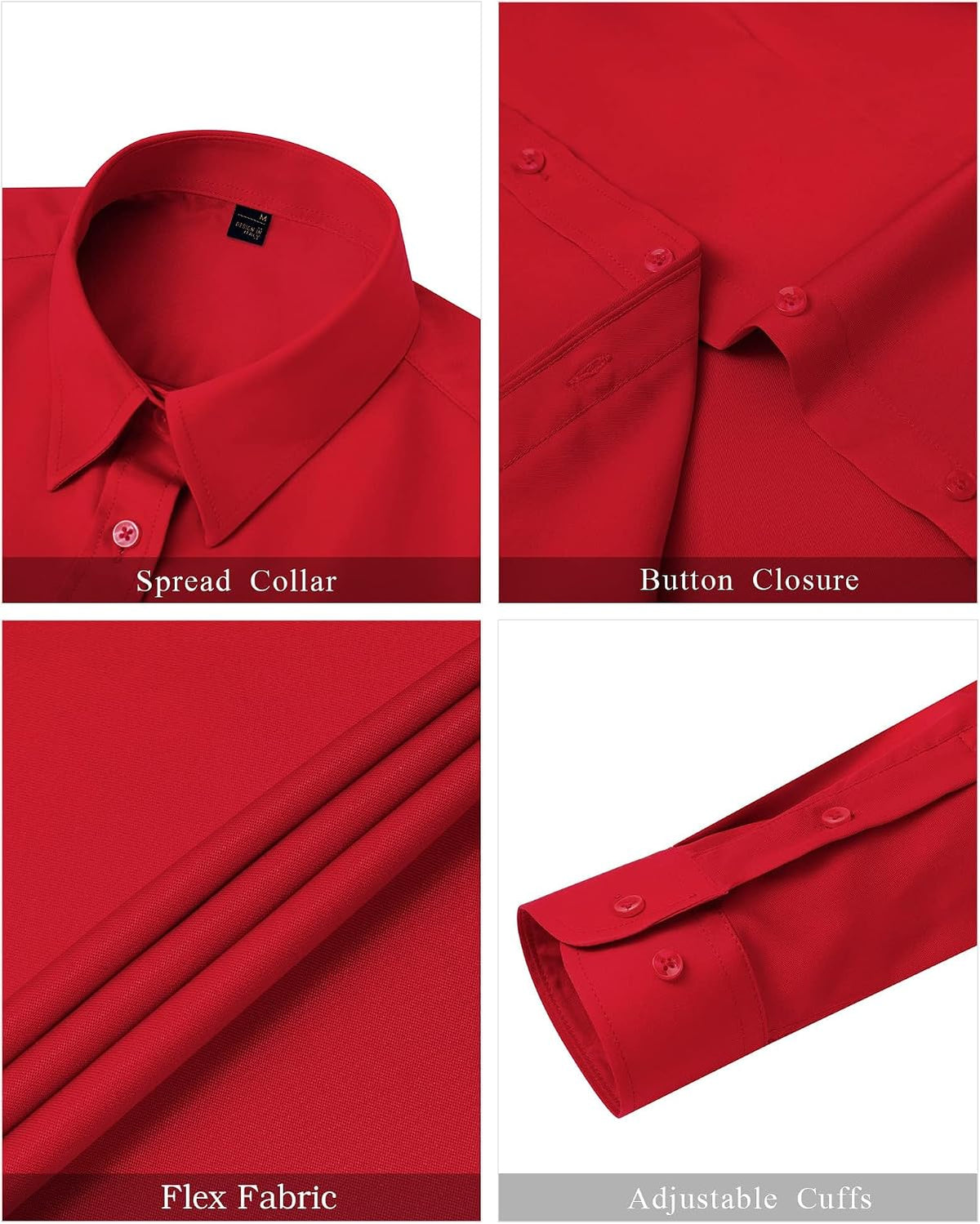 J.VER Womens Dress Shirts Long Sleeve Button Down Shirt Wrinkle-Free Business Casual Blouse Office Work Tops