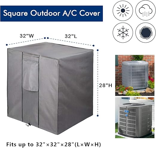 Air Conditioner Covers for Outside Units, AC Unit Covers Outdoor Fits up to 32 x 32 x 28 inches
