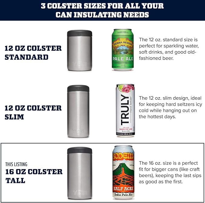 YETI Rambler 16 oz. Colster Tall Can Insulator for Tallboys 16 oz. Cans, White