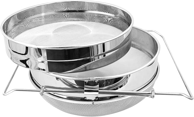 Stainless steel honey strainer, double sieve honey filter, honey extractor equipment for 5 gallon bucket honey,Beekeeping equipment tools