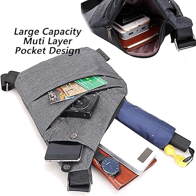 Anti Theft Travel Bag for Women Men, The Slim Carry Sling Bag, Personal Flex Travel Purses Crossbody Bags Multi Pocket