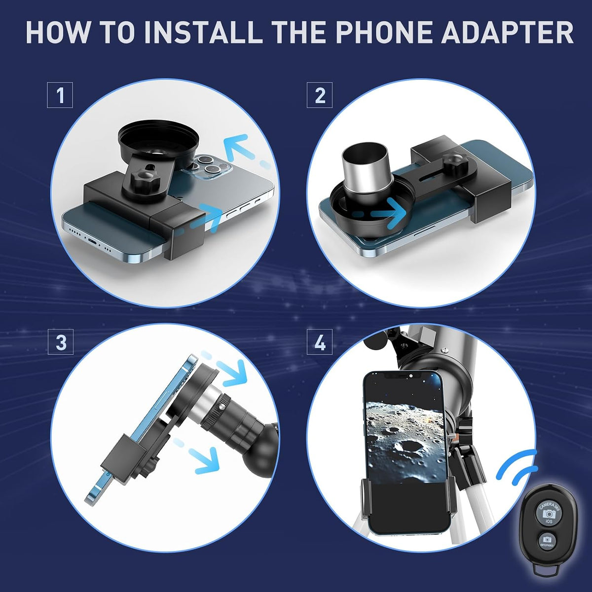 Telescope, 80mm Aperture 800mm Telescopes for Adults Astronomy & Kids & Beginners, Portable High Powered Refracting Professional Telescope with an Adjustable Tripod, a Bag, a Phone Adapter