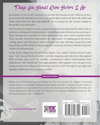 Things You Should Know Before I Go: To my dear son: a book of lessons from a mother to her young son