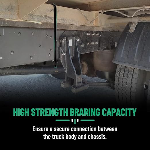 12 inch Square Bend U-Bolt Kits, Heavy Duty Steel Square U-Bolts with 6 inch Tie Plates for Truck Chassis