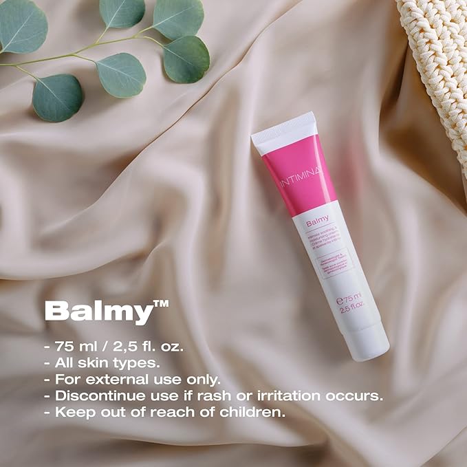 INTIMINA Balmy - Vaginal Moisturizer and Lubricant, Intimate Soothing and Moisturizing Cream, Moisturizer for Dry Skin, Body Cream Vulva Moisturizer