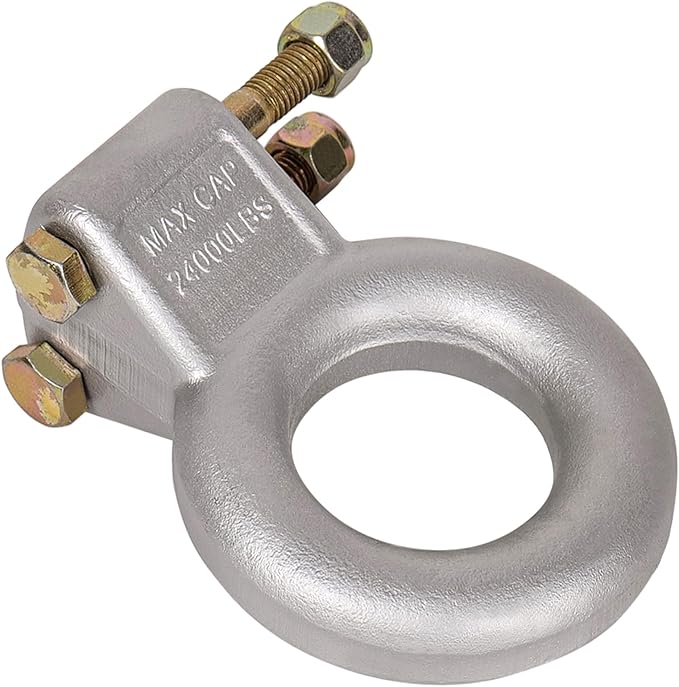 48660 Raw Steel Pintle Hitch Lunette Ring 3-Inch ID, 24,000 lbs, Channel Mount Required