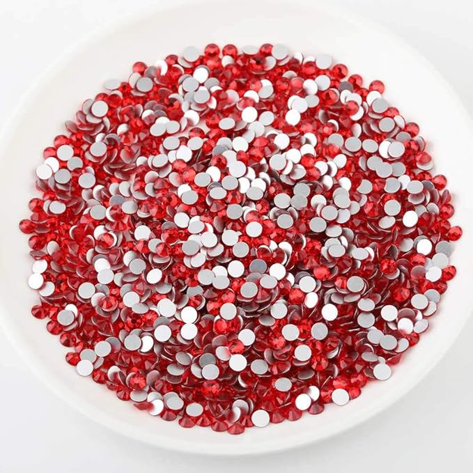 beadsland Flat Back Crystal Rhinestones Round Gems, Light Siam (4.6-4.8mm) SS20/1440pcs