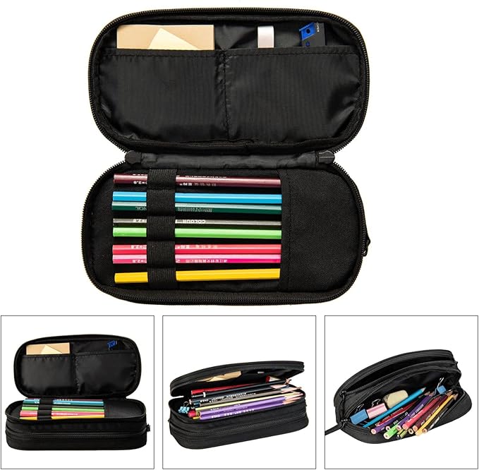 Bright Mushrooms Art Print Pencil Cases Pen Box Stationery Makeup Bag, Desk Organizer For College Adults Women Men