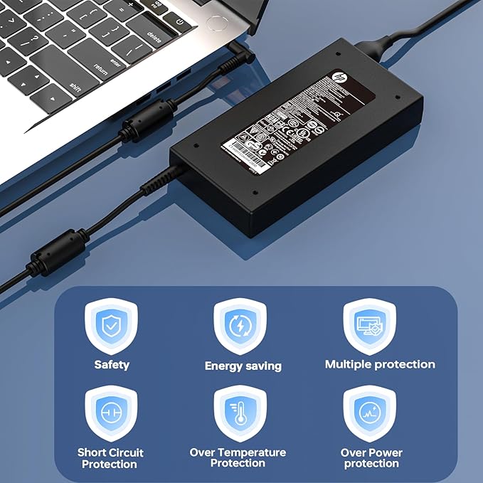 150W 7.7A AC Charger 917649-850 fit for HP ZBook 15 G4 G5 G6 Fury 15 17 G7 G8 HP Victus Charger 150W TPN-CA11 TPN-DA09 Blue Tip Laptop Power Supply Adapter