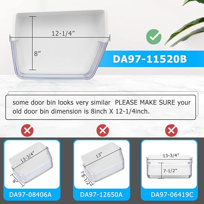 DA97-11520B DA97-11520A Refrigerator Door Bin Compatible with samsung Refrigerator Door Shelf Replacement Parts AP5651802 RF4267HARS RF4267HABP RF4267HAWP RF25HMEDBBC RF25HMEDBWW RF25HMEDBSR