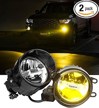 LED Fog Light Assembly 60W High Power Flood Beam Auxiliary Light Built-On Mounting Brackets for 12-22 Tacoma, 14-22 4Runner, 14-21 Tundra, 07-18 Camry 1:1 Plug-N-Play OEM Replacement Kits, Pack of 2