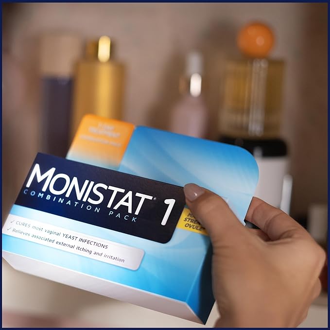 Monistat 1 Day Yeast Infection Treatment for Women, 1 Miconazole Ovule Insert External Monistat Anti-Itch Cream Bundle