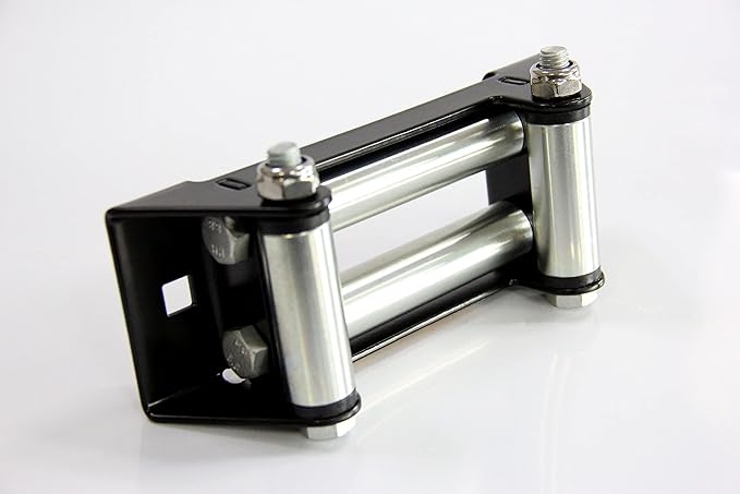 SALMAN 6" 4000-4500LBS 4-Way Roller Steel Fairlead 6 inch(152 mm) Hole Spacing for UTV/ATV Winch Accessory