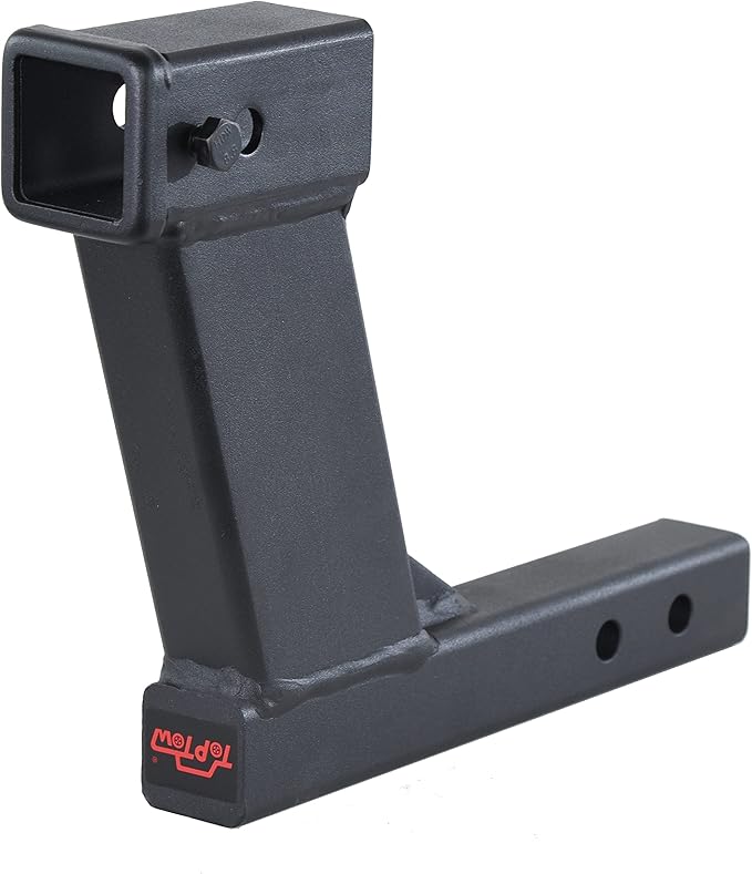 TOPTOW Trailer Hitch Extender Adapter with 10-inch Riser/Drop, 2" Receiver, 2-inch Solid Shank, 10000lbs Capacity
